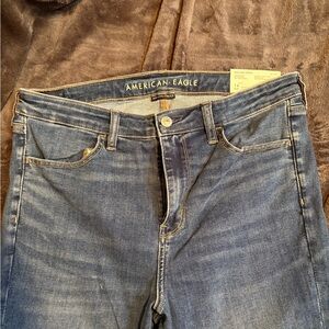 American Eagle Outfitters Women's Medium Blue High-Rise Stretch Jeans